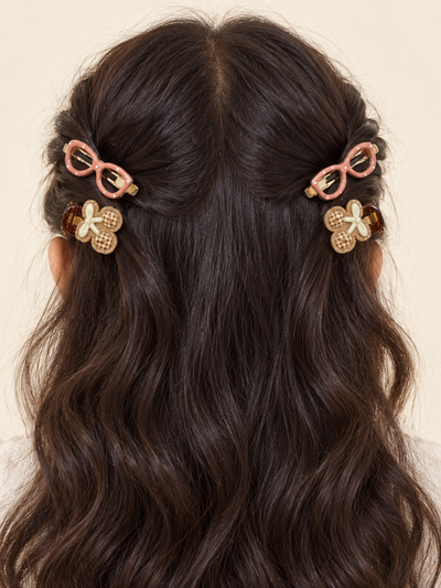 Sunglasses and Flower Hair Clips