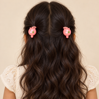 Colour Pop Mini Claw and Hair Tie Set Pink Peach Daisies