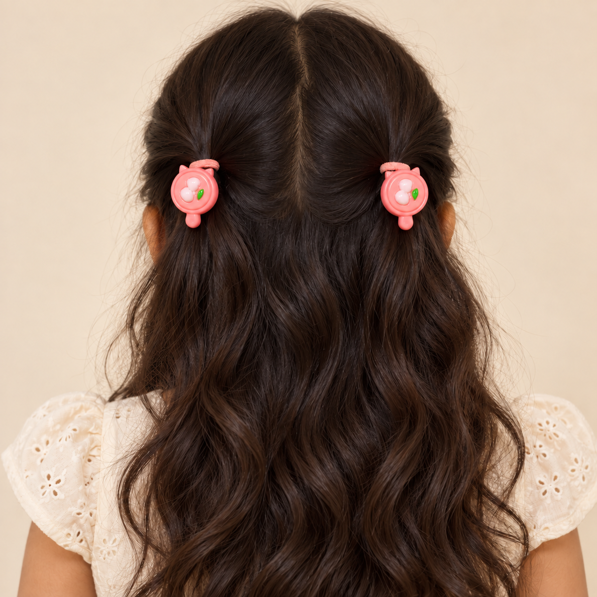 Colour Pop Mini Claw and Hair Tie Set Pink Peach Daisies