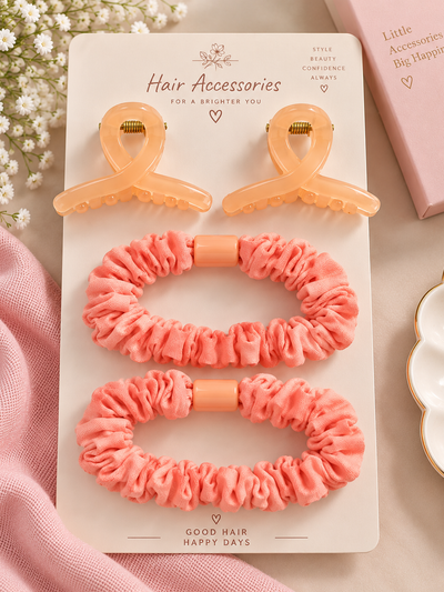 Claw Clips and Ruched Hair Tie Set