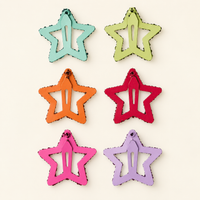 Rainbow Outline Star Hair Clips Bright Stars