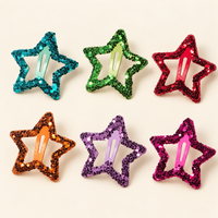 Rainbow Outline Star Hair Clips Bright Stars