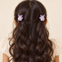 Colour Pop Mini Claw and Hair Tie Set Purple Kuromi Strawberries