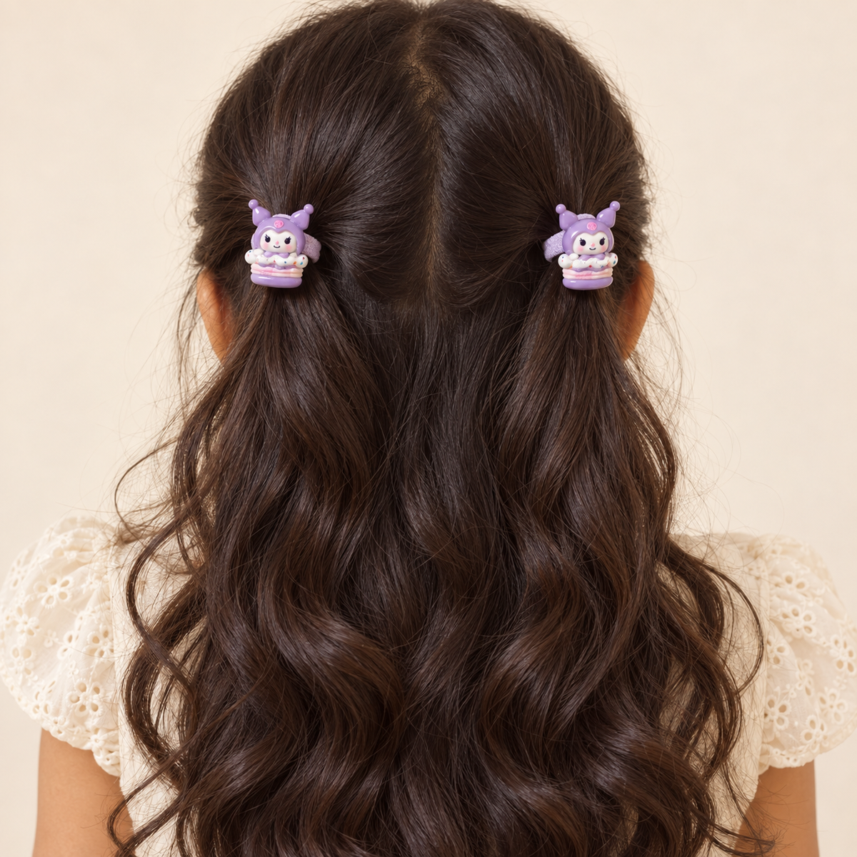 Colour Pop Mini Claw and Hair Tie Set Purple Kuromi Strawberries