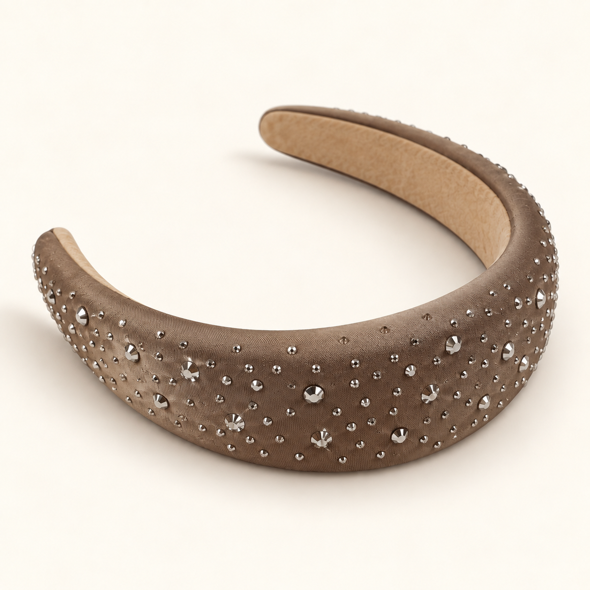 Sparkle Stud Wide Headband Taupe