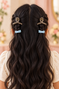 Claw Clips and Ruched Hair Tie Set Sky Blue