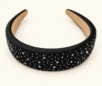 Sparkle Stud Wide Headband Black