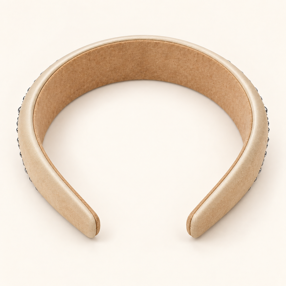 Sparkle Stud Wide Headband Ivory Champagne