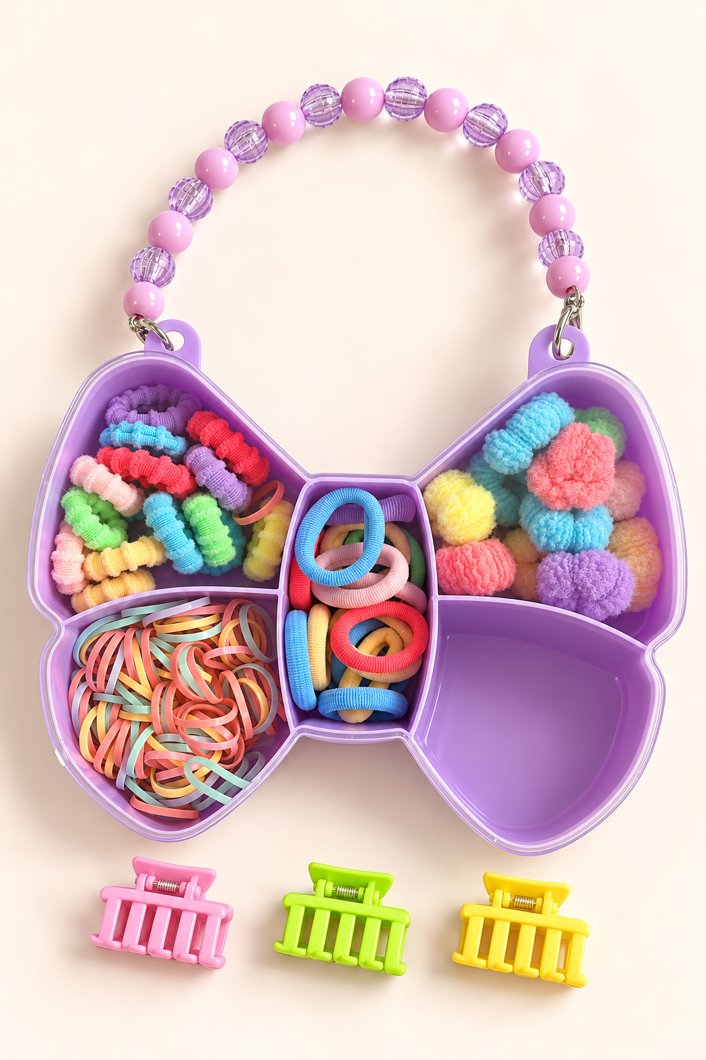 Butterfly Case Hair Accessory Kit Purple