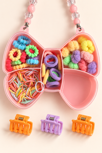 Butterfly Case Hair Accessory Kit Pink