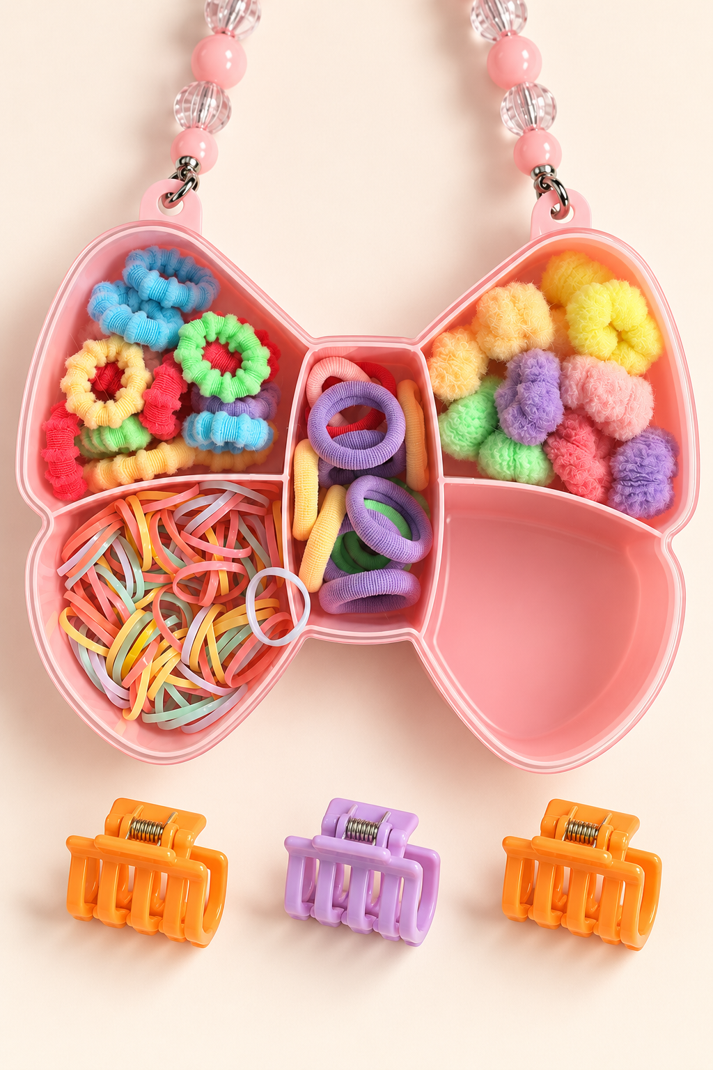Butterfly Case Hair Accessory Kit Pink