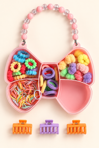 Butterfly Case Hair Accessory Kit Pink