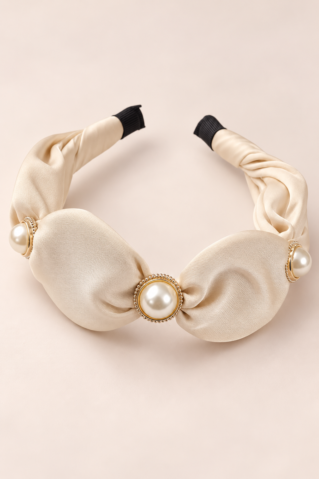 Pearl Accent Bow Headband Ivory