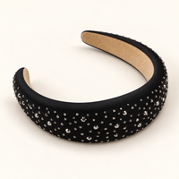 Sparkle Stud Wide Headband Black