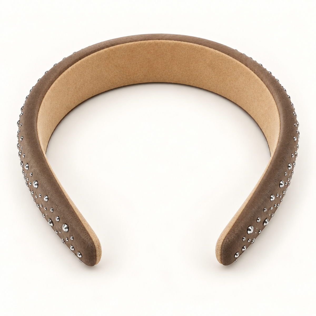 Sparkle Stud Wide Headband Taupe