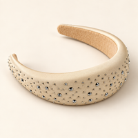 Sparkle Stud Wide Headband Ivory Champagne