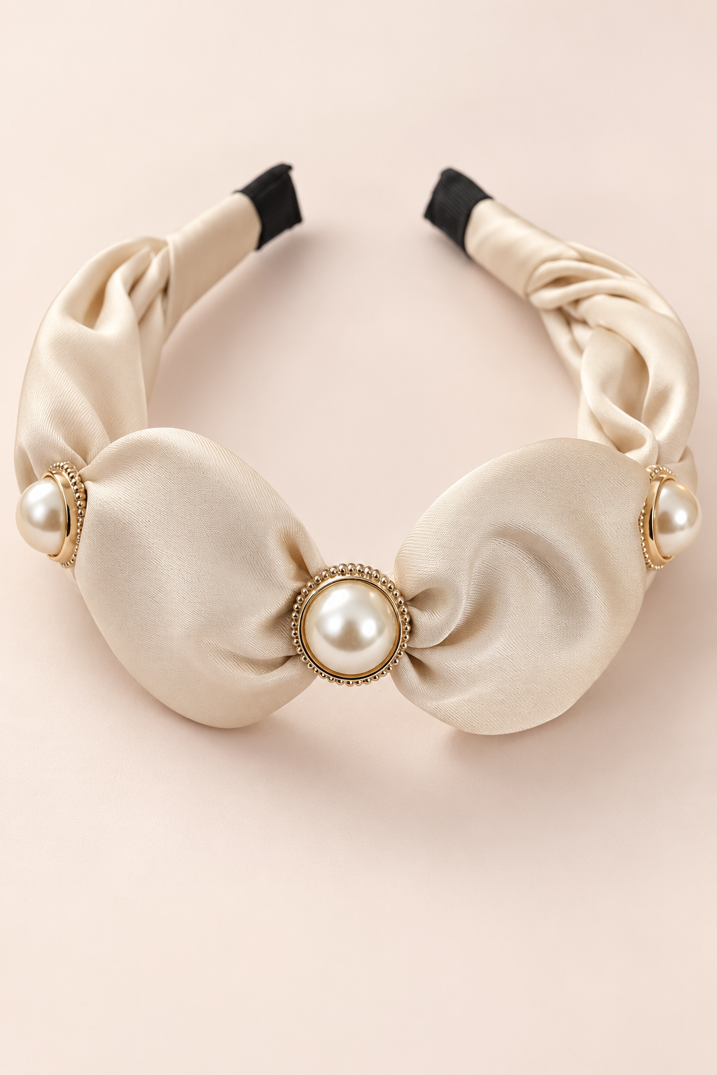 Pearl Accent Bow Headband Ivory