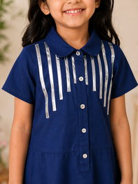 Gota Gleam Royal Blue Denim Dress