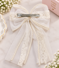 Lace Trail Pastel Bow Clip
