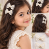 Pearl Outline Bow Hair Clips — Set of 2