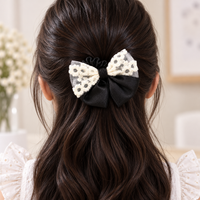 Lace Trim Bow Hair Tie