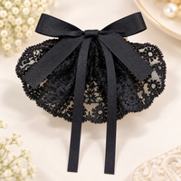 Lace Fan Ribbon Bow Clip