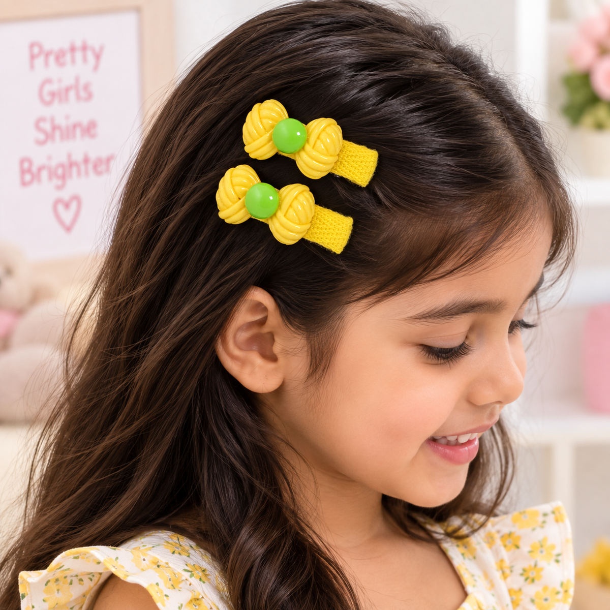 Pastel Bow Charm Hair Clips — Set of 2