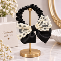 Lace Trim Bow Hair Tie