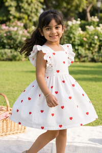 Little Hearts White Dress