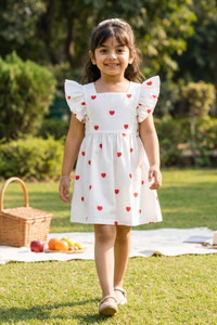 Little Hearts White Dress