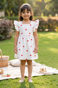 Little Hearts White Dress