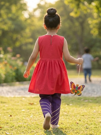 Berry Bloom Pink & Purple Kids' Frock Suit Set