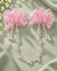 Floral Bead Drape Hair Clips