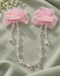 Floral Bead Drape Hair Clips