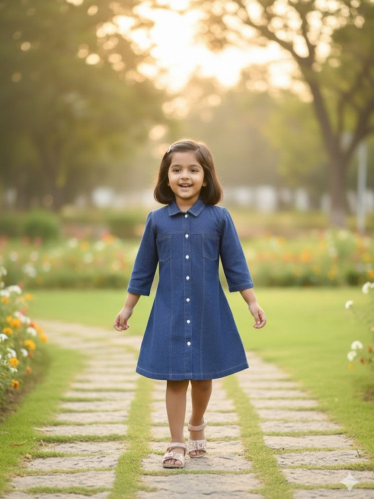 Denim Shirt Dress, Button-Down