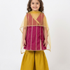 Sunshine Wrap Pink & Yellow Kids' Angrakha Sharara Set