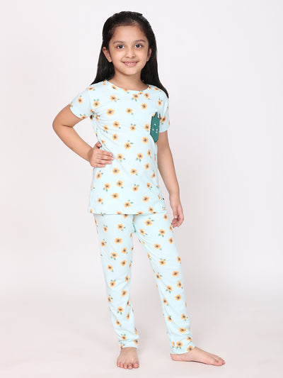 Sunflower Print Night Suit
