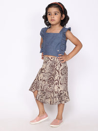 Chloe Denim Top & Snake Print Skirt Set