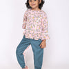 Sonia Pink Top & Green Pink Joggers Set