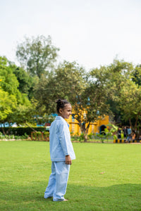 Blue Gingham Check Night Suit