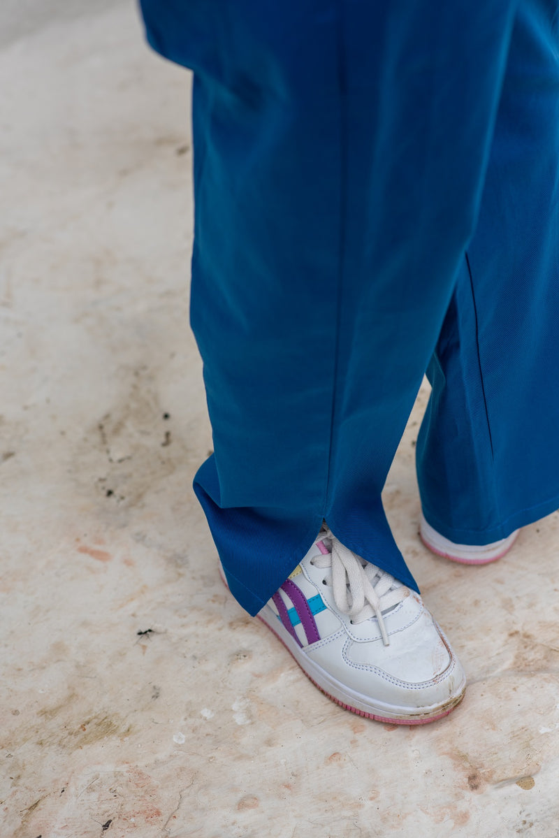 Blue Slit Trousers