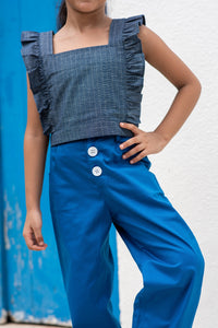 Blue Slit Trousers