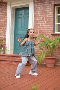 Poppy Green Ruffle Top