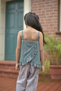 Poppy Green Ruffle Top