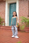 Poppy Green Ruffle Top