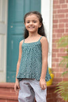 Poppy Green Ruffle Top