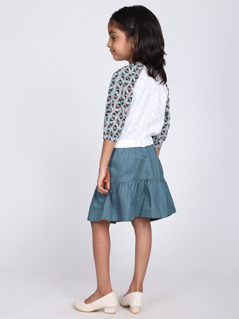 Serena Reglan Jumper & Green Skirt Set