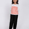 Edna Orange Top & Black Joggers Set