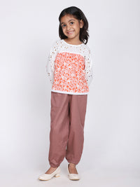 Edna Orange Top & Brown Joggers Set