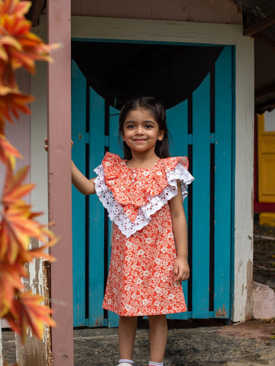 Moira Orange Flower Dress